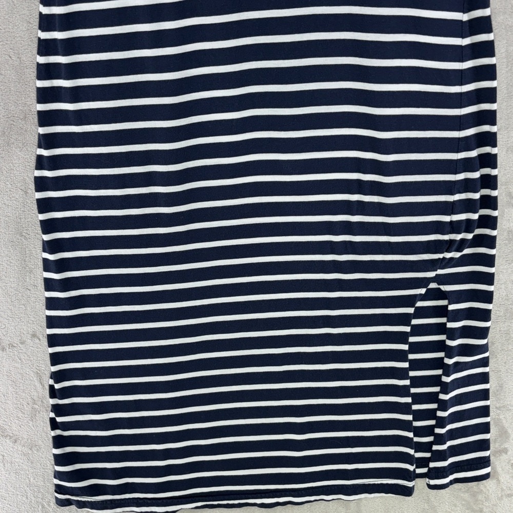 Pact Organic Cotton Navy Blue & White Striped V-Neck Tank Dress Size S - Picture 4 of 8